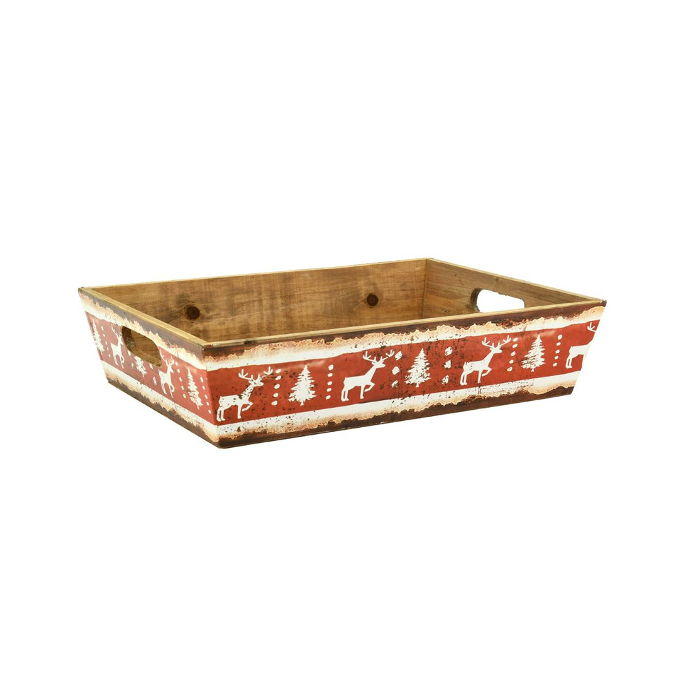 Plateau en bois et papier verni noël