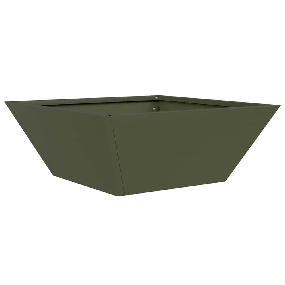 Cache-pot de jardin vert olive 40 x 40 x 15 cm