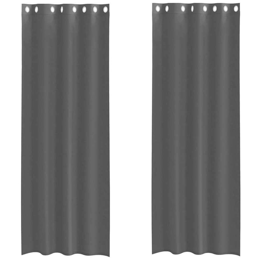 Rideaux en voile avec œillets 2 pcs gris foncé 140x300 cm