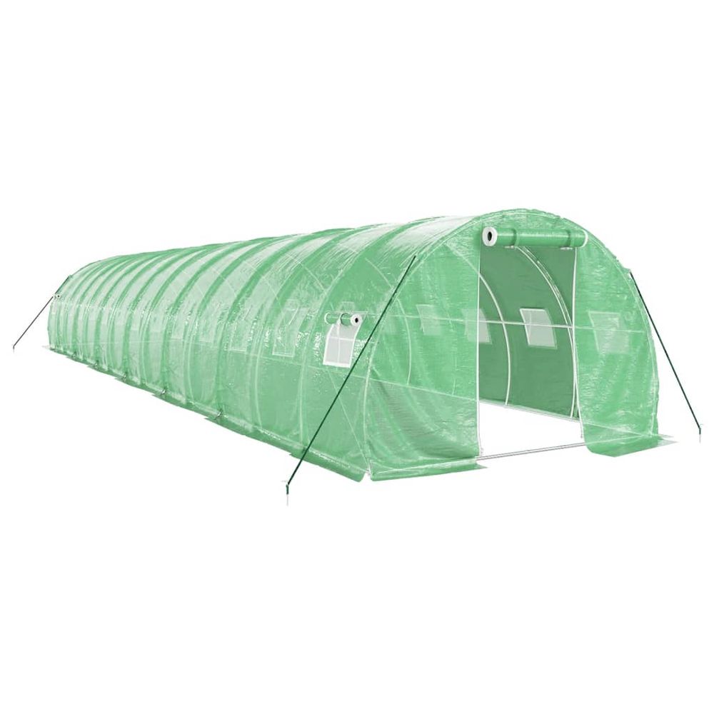 Serre avec cadre en acier vert 42 m² 14x3x2 m