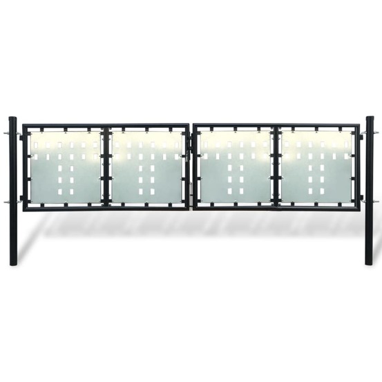 Portail de clôture noir à une porte 300x100 cm