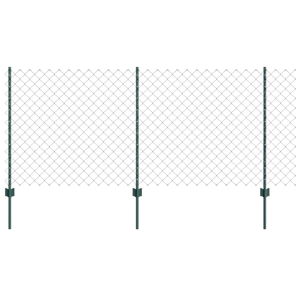 Clôture grillagée avec poteau 10 x 1 m acier recouvert de pvc