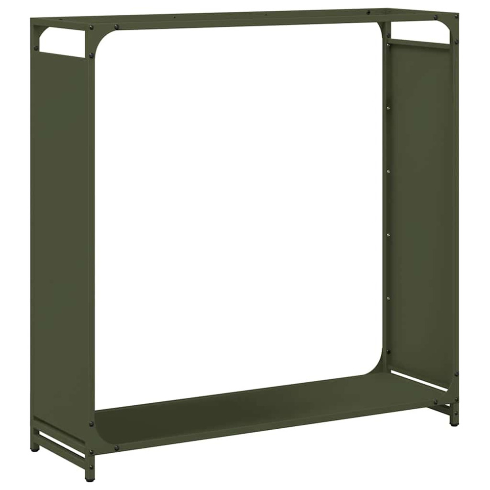 Portant de bois chauffage vert olive 90x28x90 cm