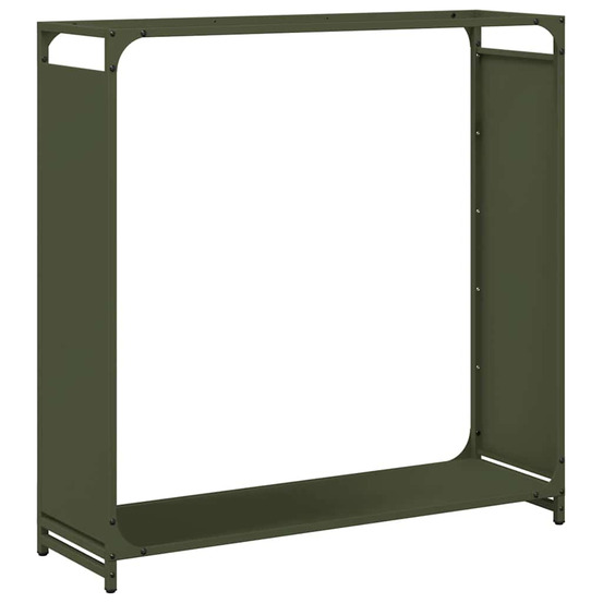 Portant de bois chauffage vert olive 90x28x90 cm