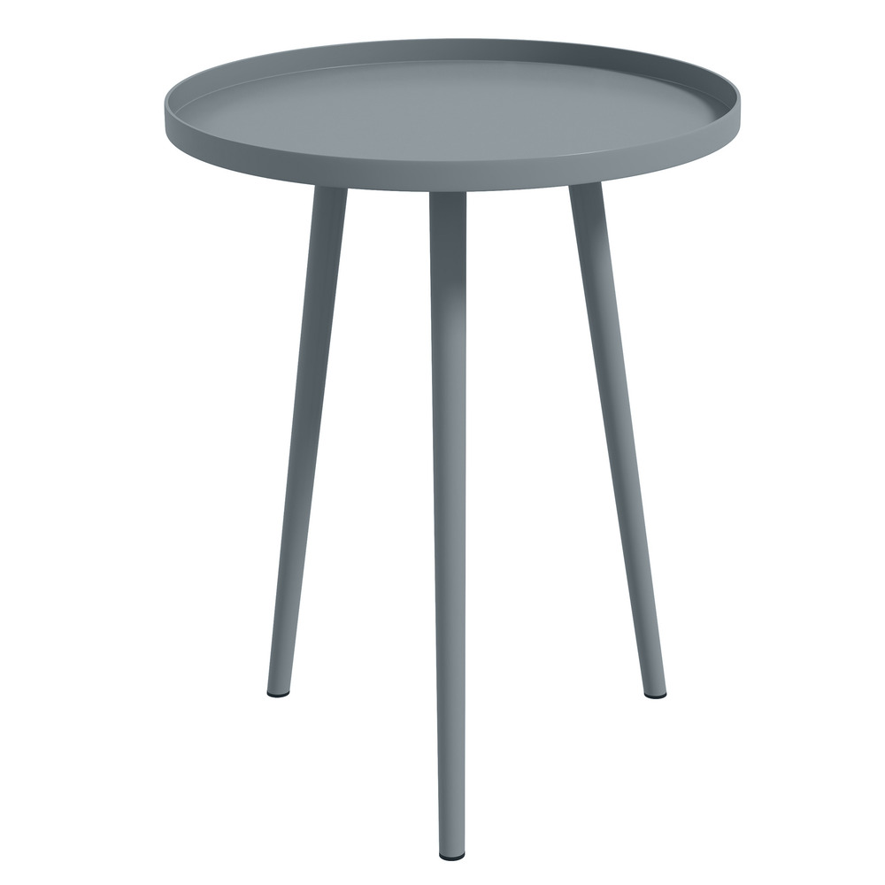Table d'appoint, table basse, table de jardin, table de terrasse pour jardin ou balcon, acier, 40 x 40 x 50 cm, grise
