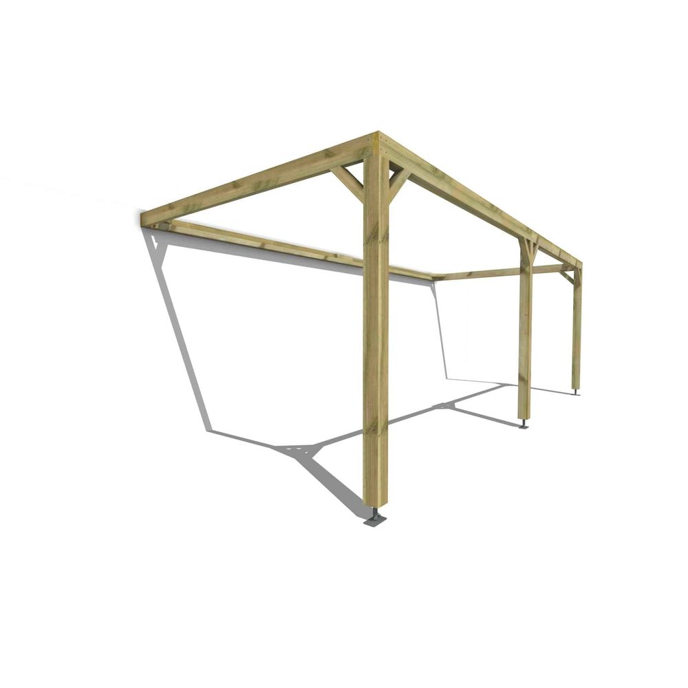 Pergola bois • 7m x 3m • adossée • cadre simple • livraison comprise