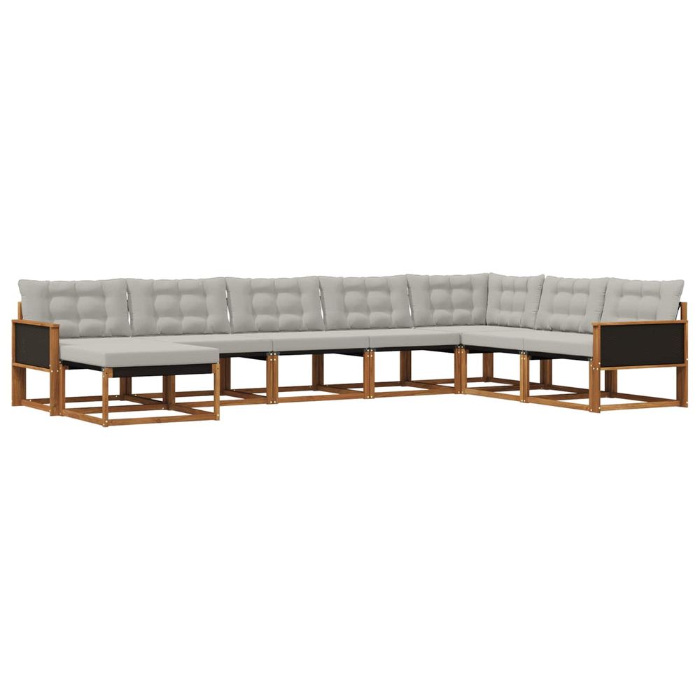 Ensemble de canapés d'extérieur 8 pc naturel et gris clair