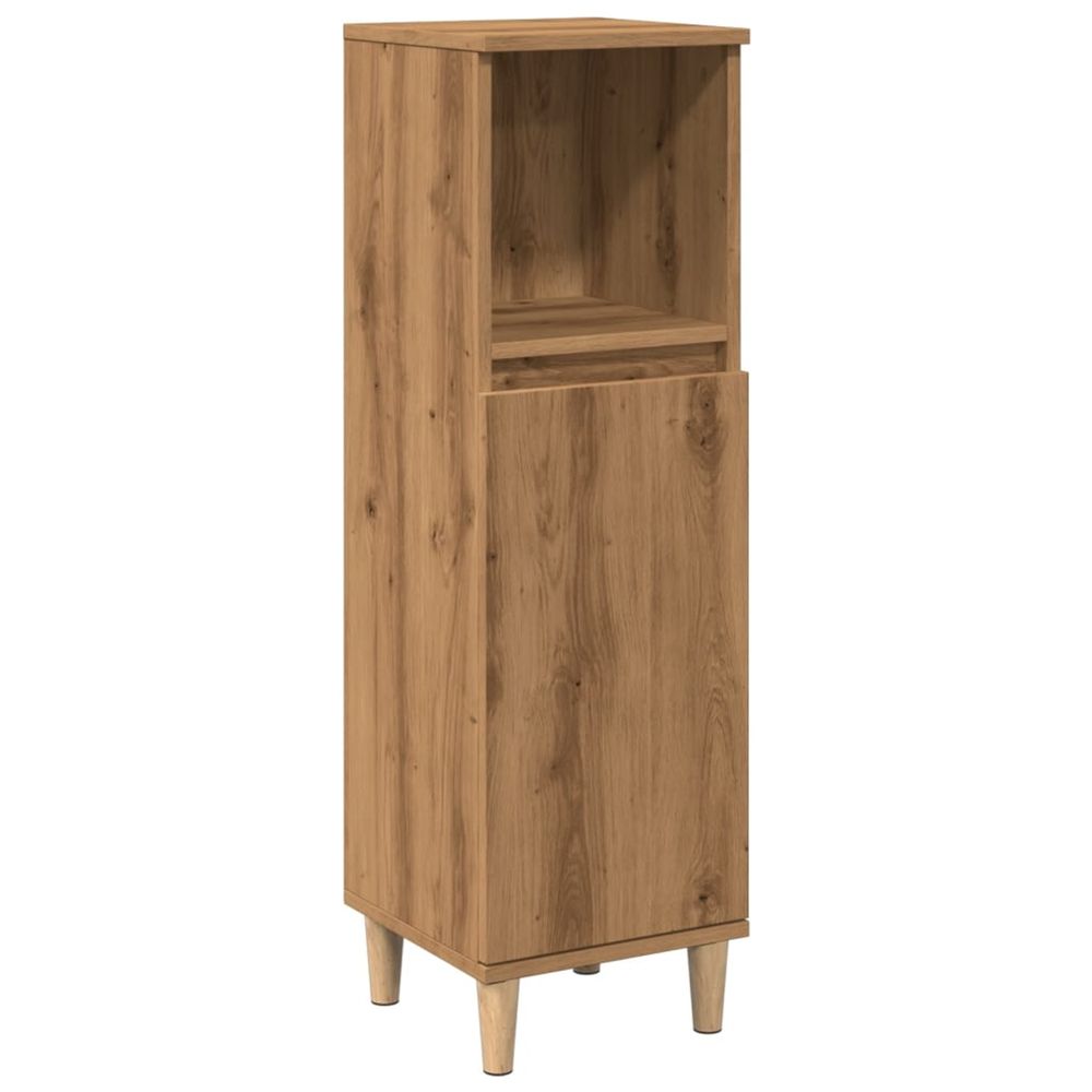 Armoire de salle de bain chêne artisanal 30x30x100 cm