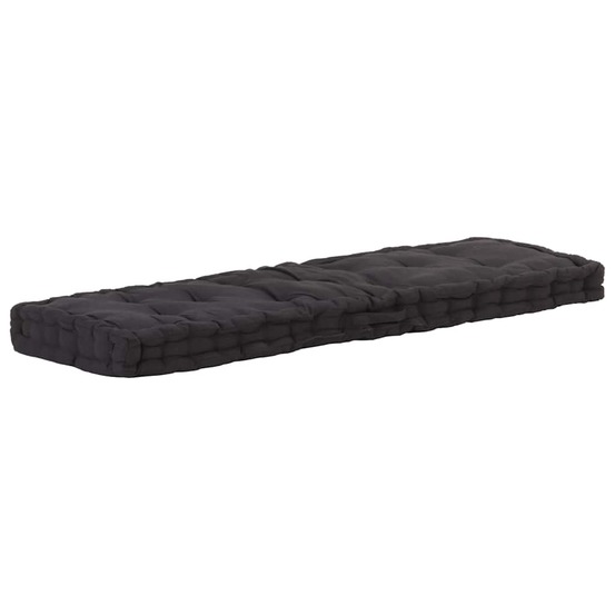 Coussin de plancher de palette coton 120x40x7 cm noir
