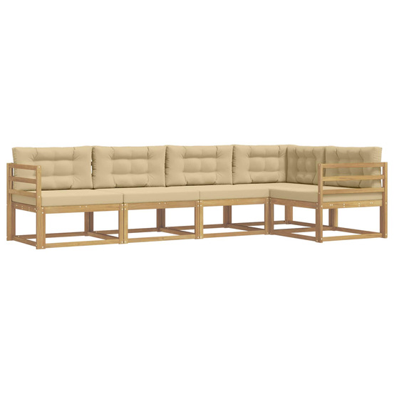 Ensemble de canapés d'extérieur 4 pcs blanc et beige polyester