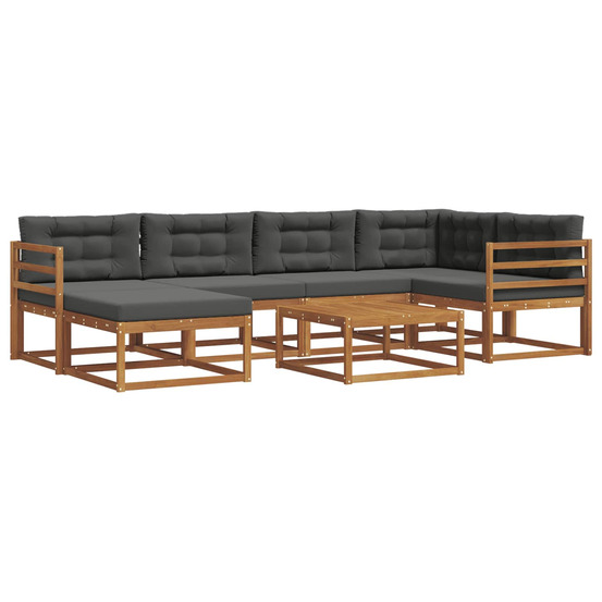 Ensemble de canapés d'extérieur 7 pcs naturel et anthracite