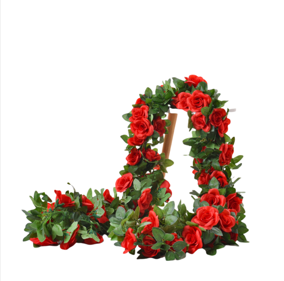 Dtopbuyage - 16 rosiers artificiels rouges, 2 pièces