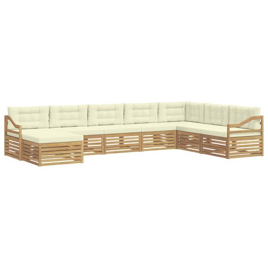 Ensemble de canapés d'extérieur 8 pc blanc et crème polyester
