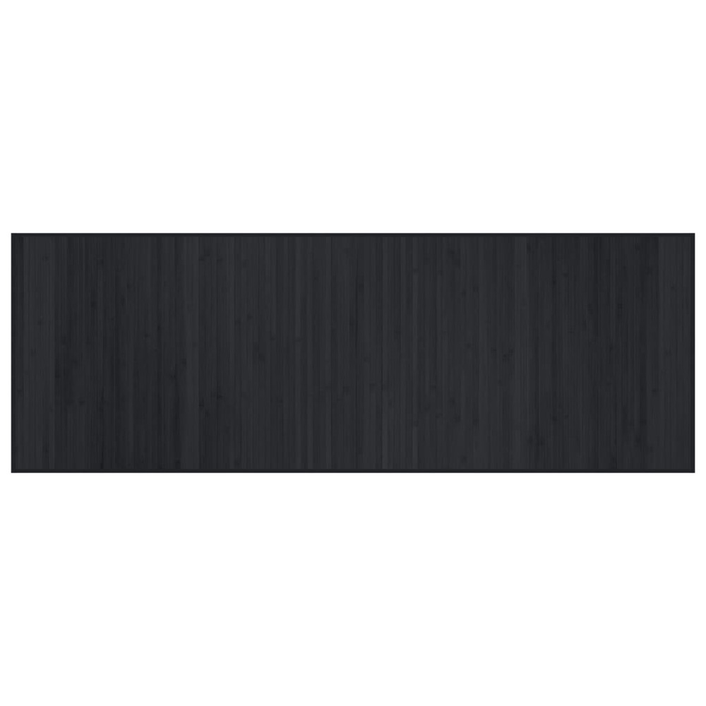 Tapis rectangulaire noir 70x200 cm bambou