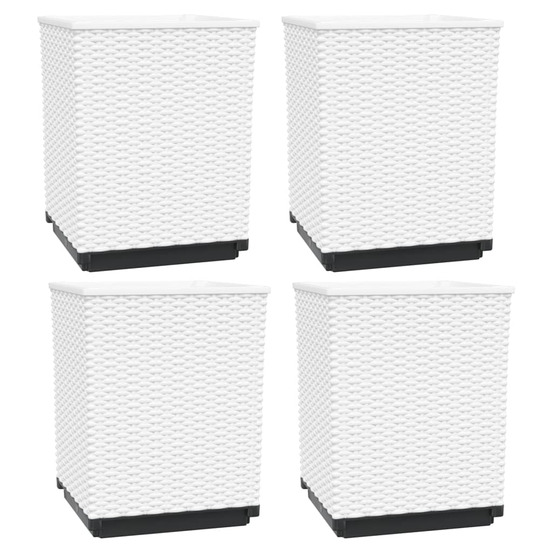 Jardinière d'extérieurs 4 pcs blanc 30x30x37 cm polypropylène