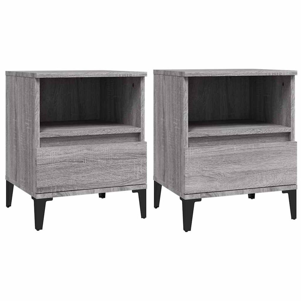 Tables de chevet 2 pcs sonoma gris 40x35x50 cm