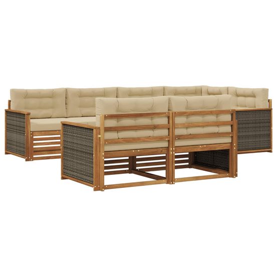 Ensemble de canapés d'extérieur 7 pc naturel et beige
