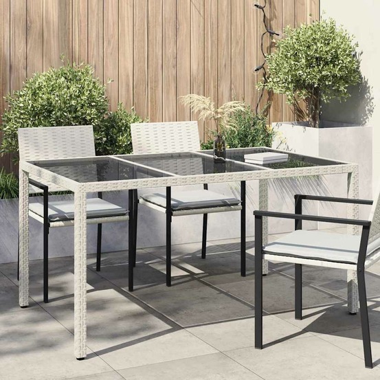 Table de jardin blanc 150 x 90 x 75 cm polyrotin