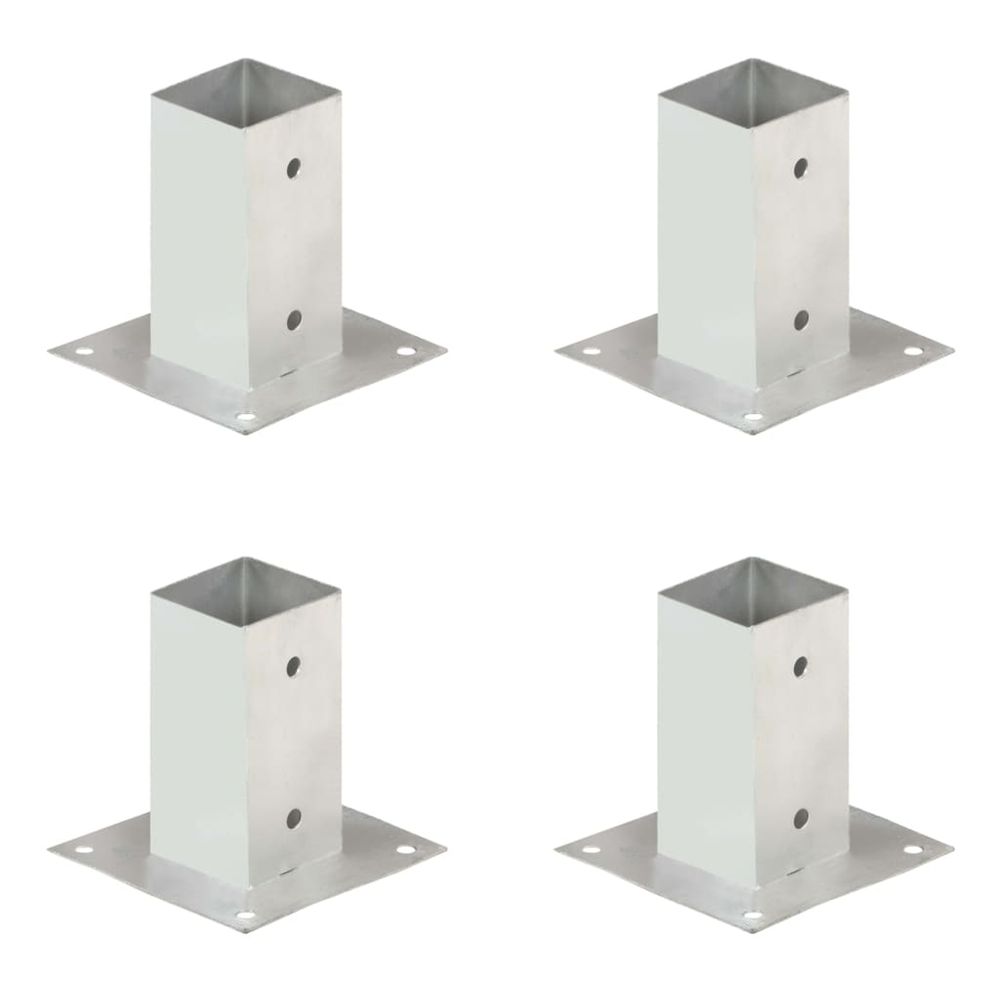 Ancres de poteau 4 pcs métal galvanisé 71 mm