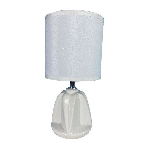 Lampe de bureau  adam blanc céramique textile (13 x 29 x 10,5 cm)