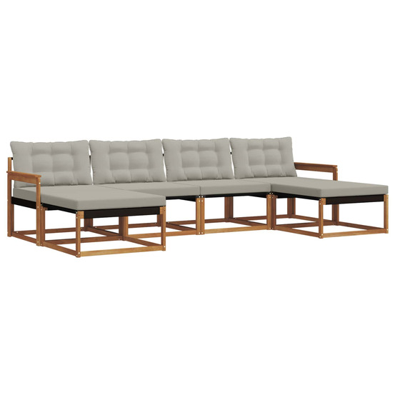 Ensemble de canapés d'extérieur 6 pcs gris naturel et clair