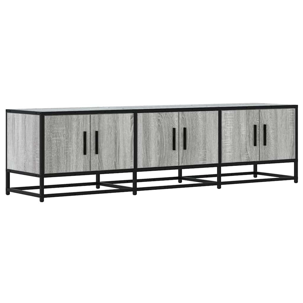 Meuble tv sonoma gris 150x35x41 cm bois d'ingénierie et métal