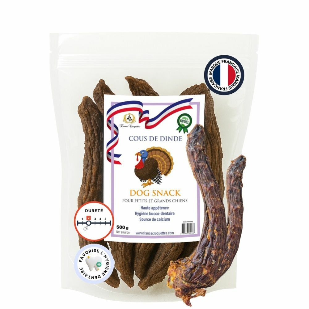 Cous de dinde friandise pour chien - 500gr - france croquettes