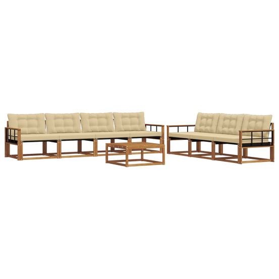Ensemble de canapés d'extérieur 8 pcs naturel et beige