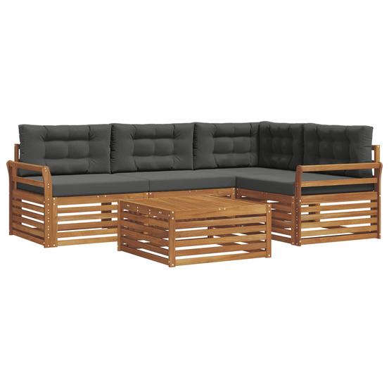 Ensemble de canapés d'extérieur 5 pcs naturel et anthracite