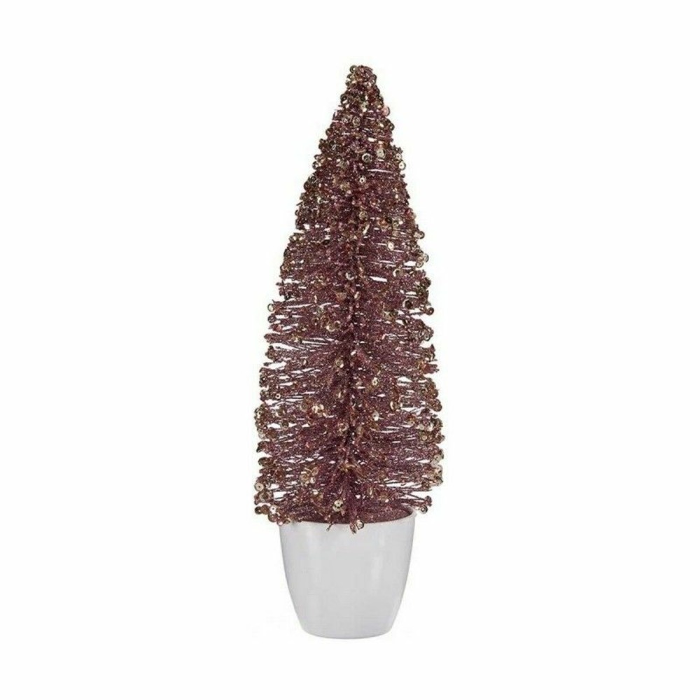 Sapin de noël moyen 10 x 33 x 10 cm rose doré