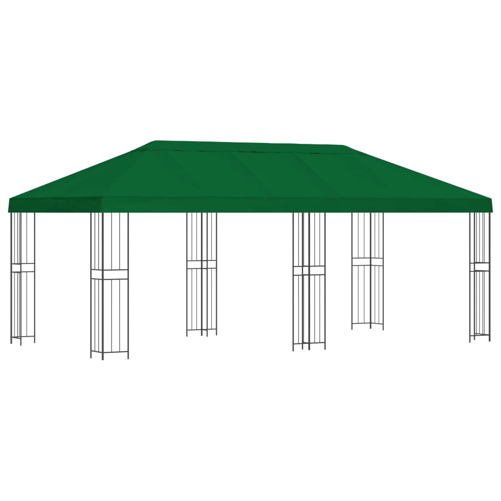 Gazebo avec murs latéraux 6 x 3 m vert polyester et acier 190
