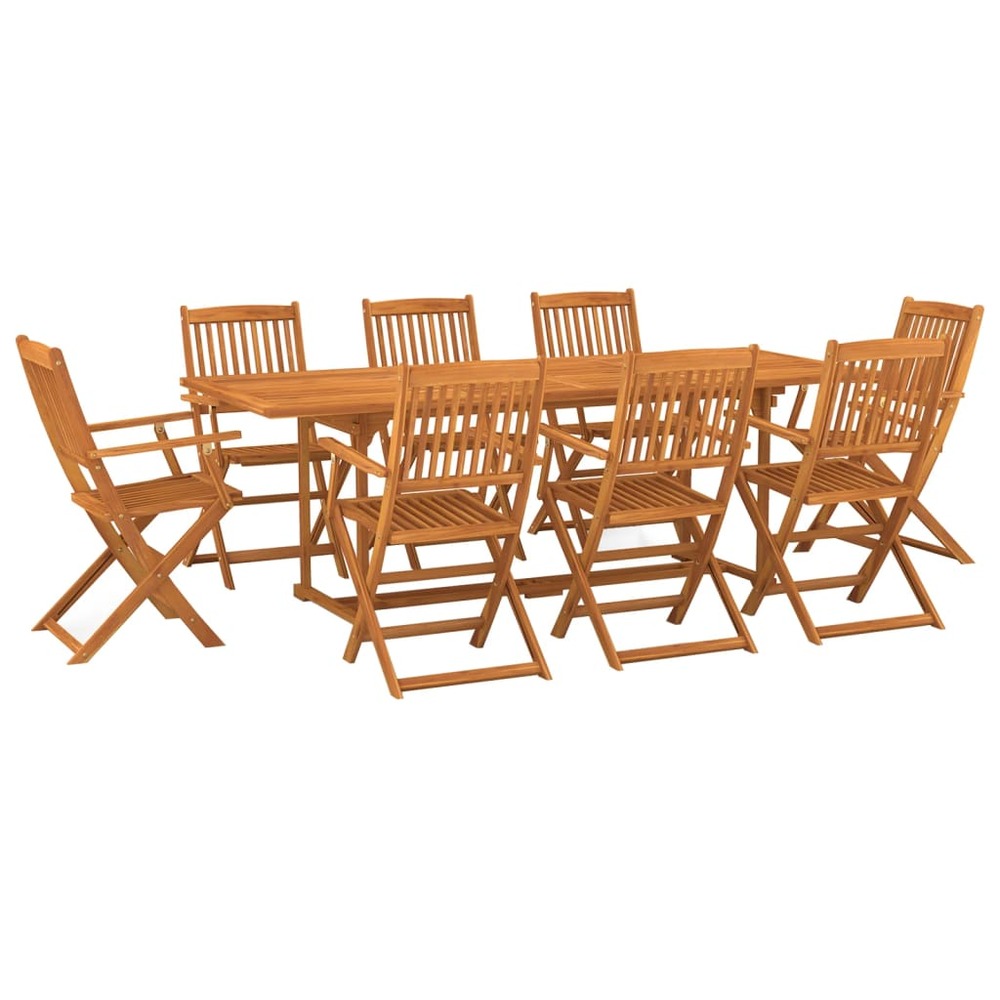 Mobilier à dîner de jardin 9 pièces bois d'acacia massif