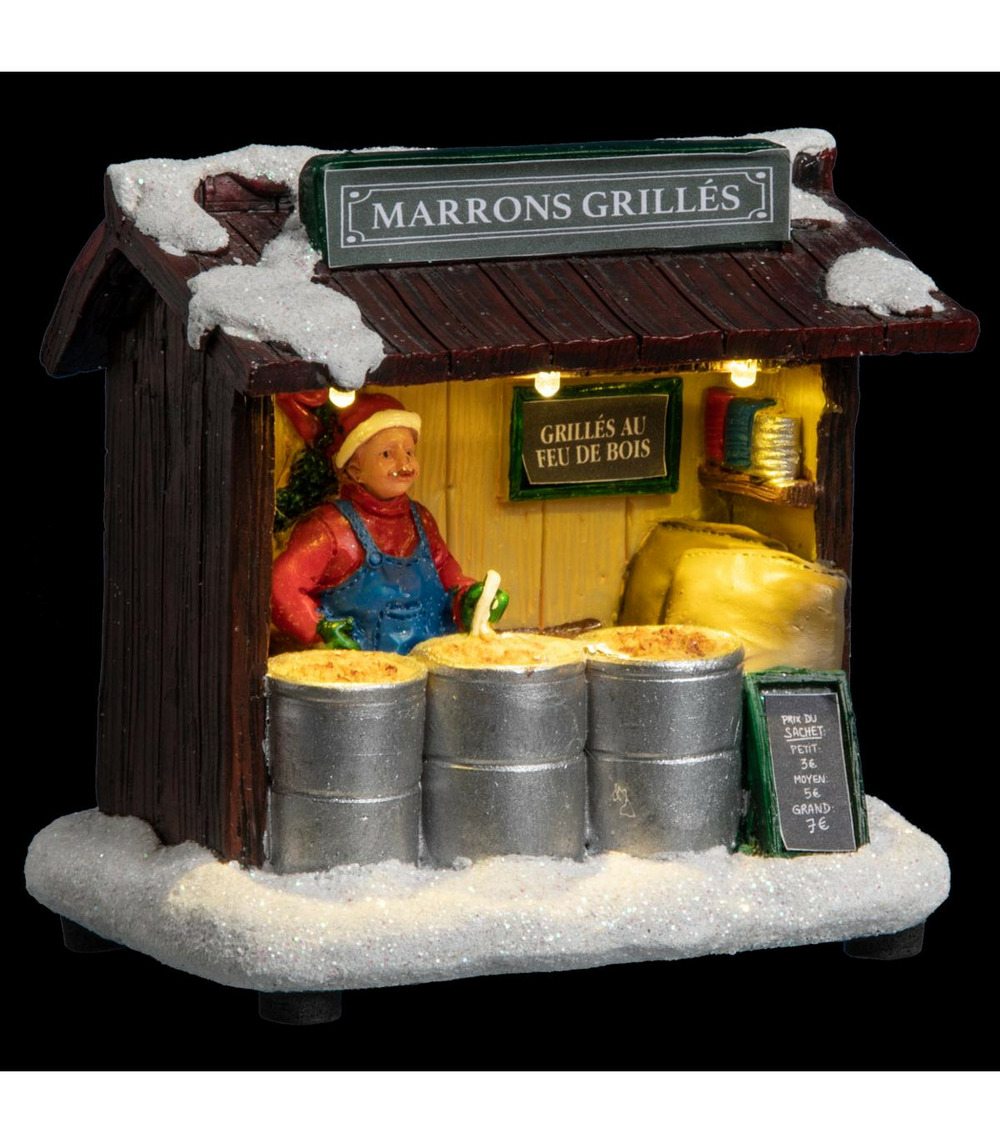 Village de noël lumineux stand de marché