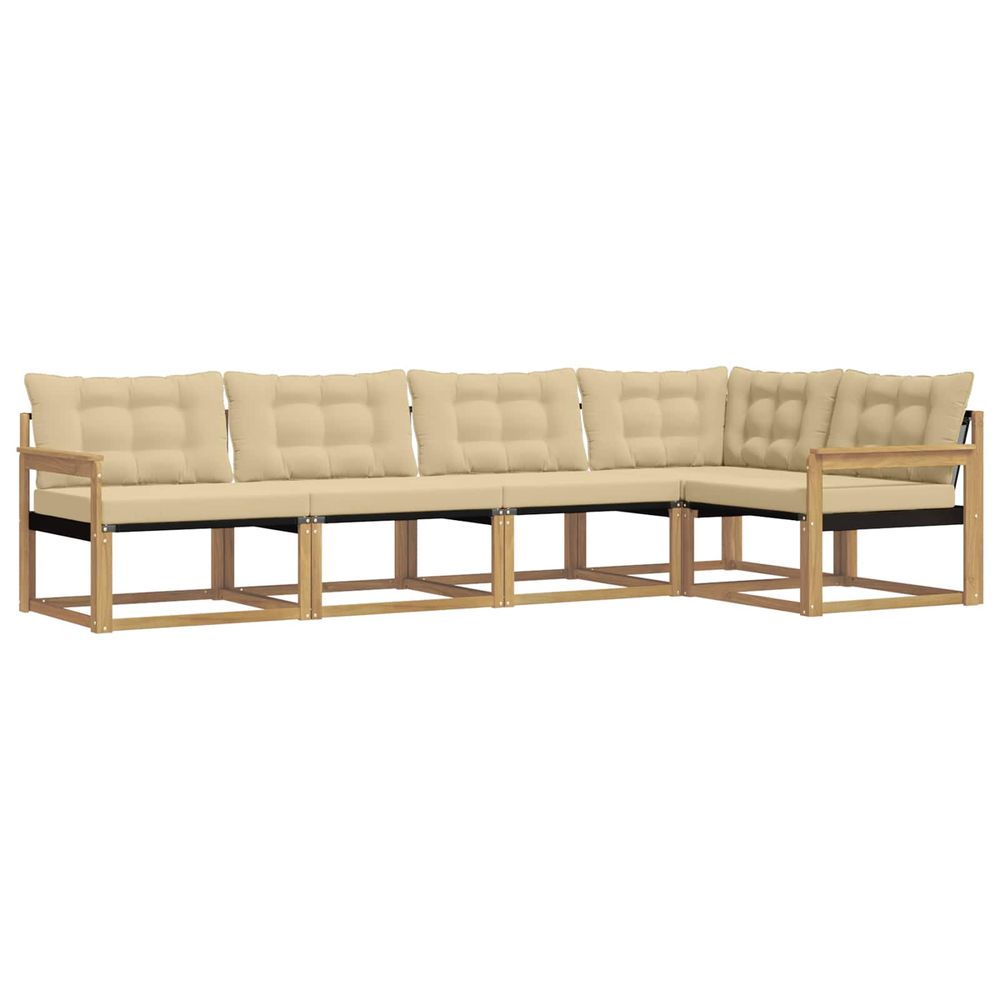Ensemble de canapés d'extérieur 5 pc blanc et beige