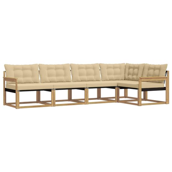 Ensemble de canapés d'extérieur 5 pc blanc et beige