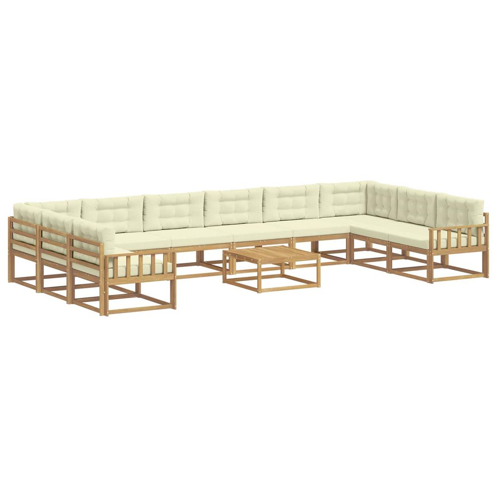 Ensemble de canapés d'extérieur 11 pc blanc et crème