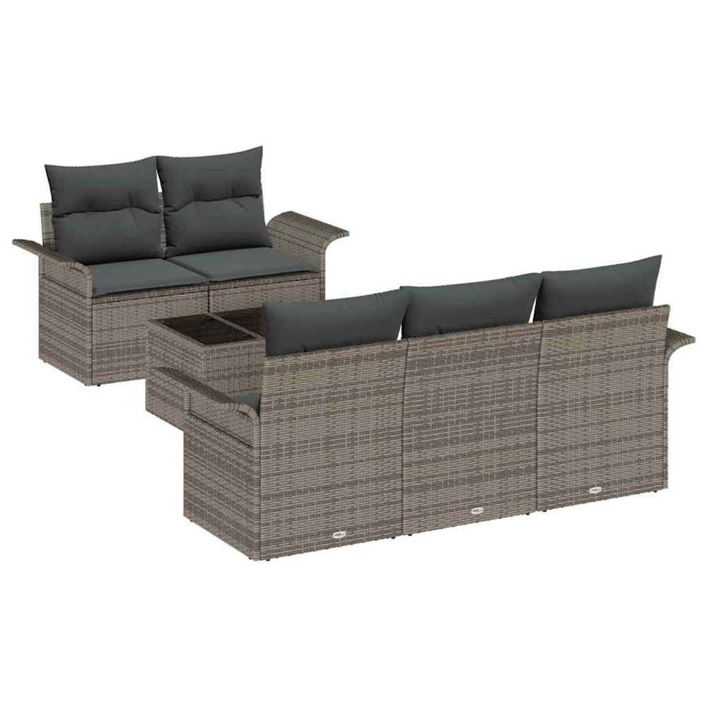 Ensemble de canapé de jardin avec coussin 6 pcs gris
