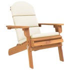 Chaise de jardin adirondack avec coussins bois massif d'acacia