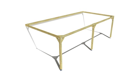 Pergola bois • 8m x 4m • adossée • cadre simple • livraison comprise