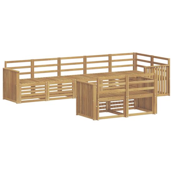 Ensemble de canapés d'extérieur 8 pc blanc bois d'acacia massif