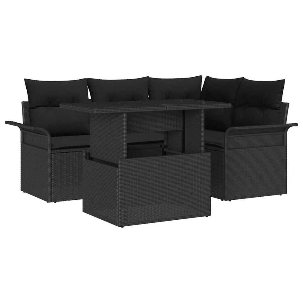 Ensemble de canapé de jardin 5 pc noir