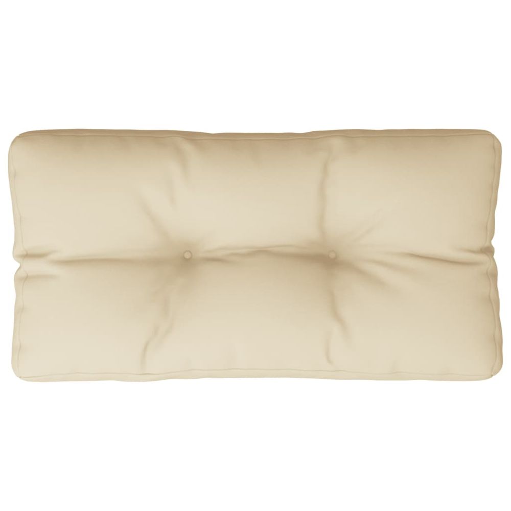 Coussin de palette beige 80x40x12 cm tissu