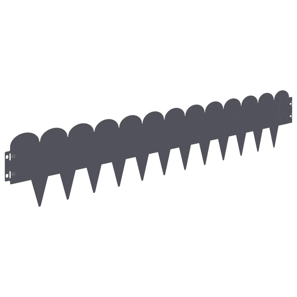 Bordure de pelouse 30 pc 103 x 20 cm acier anthracite