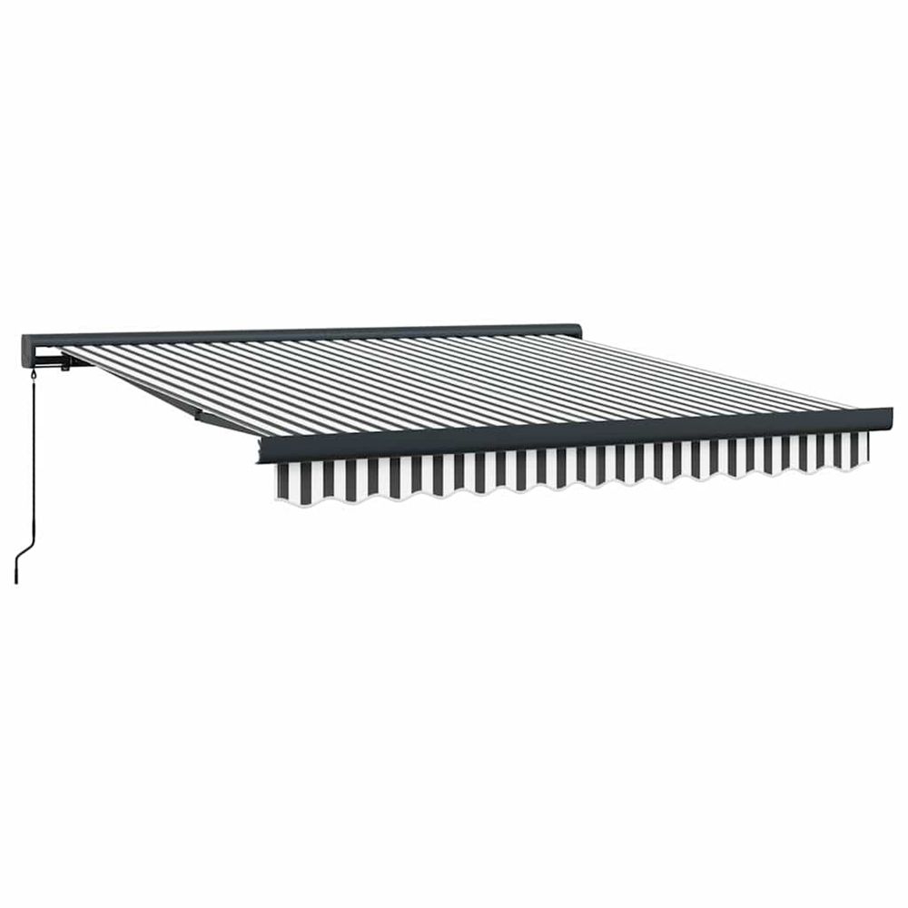 Auvent rétractable anthracite/blanc 3x2,5 m tissu et aluminium