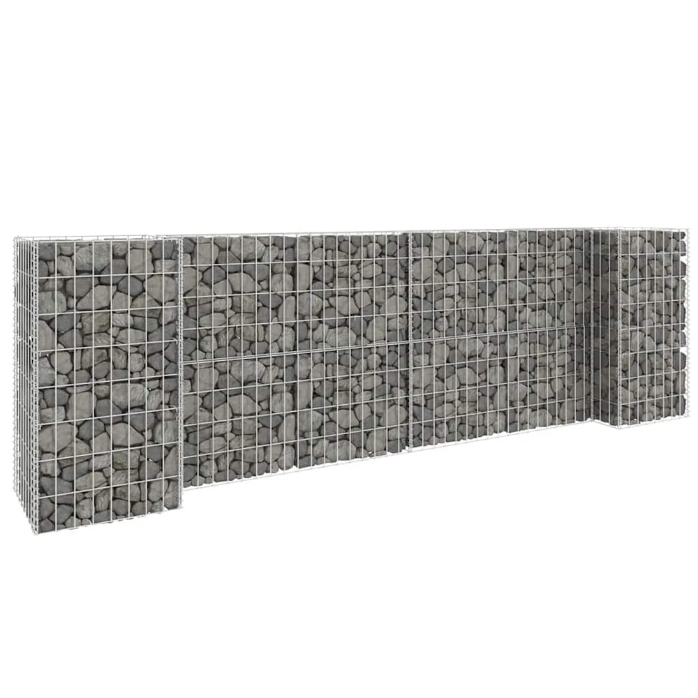 Jardinière à gabion en h fil d'acier 260x40x80 cm
