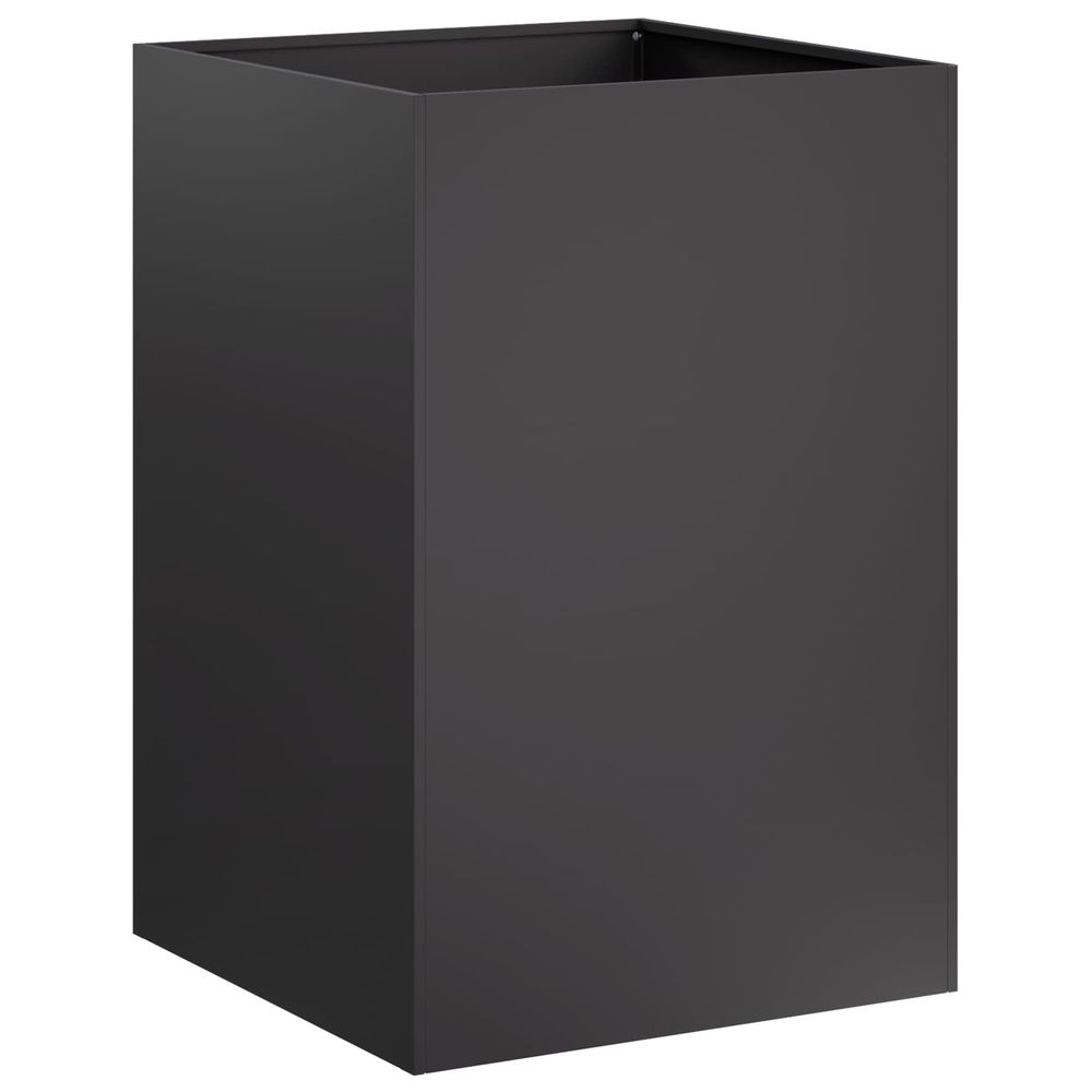 Cache-pot de jardin noir 40 x 40 x 75 cm acier laminé à froid