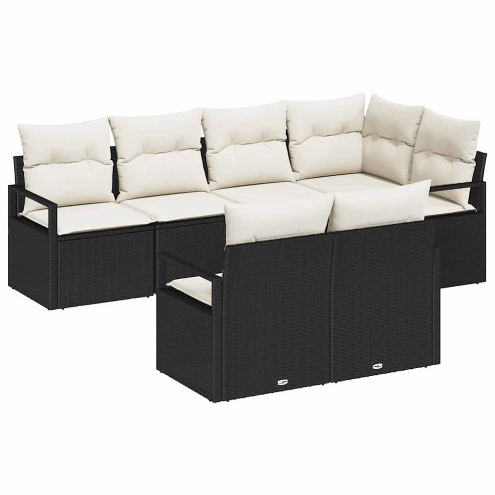 Ensemble de canapés 7 pc noir polyrotin