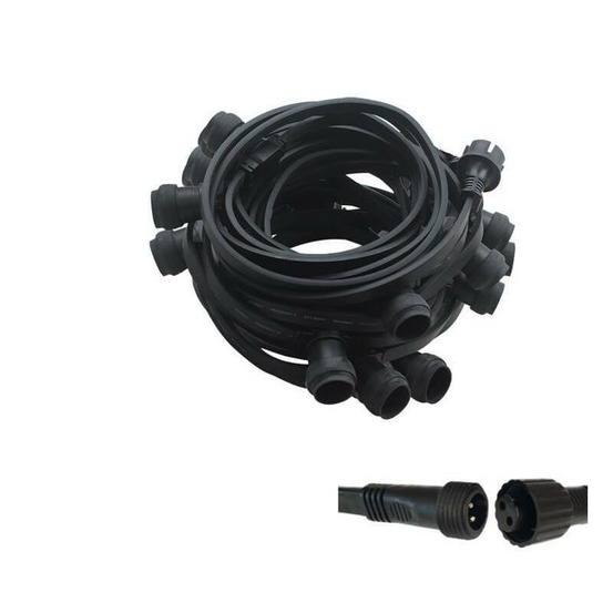 Guirlande guinguette 50m 50 douilles e27 professionnelle extensible ip65 exterieur