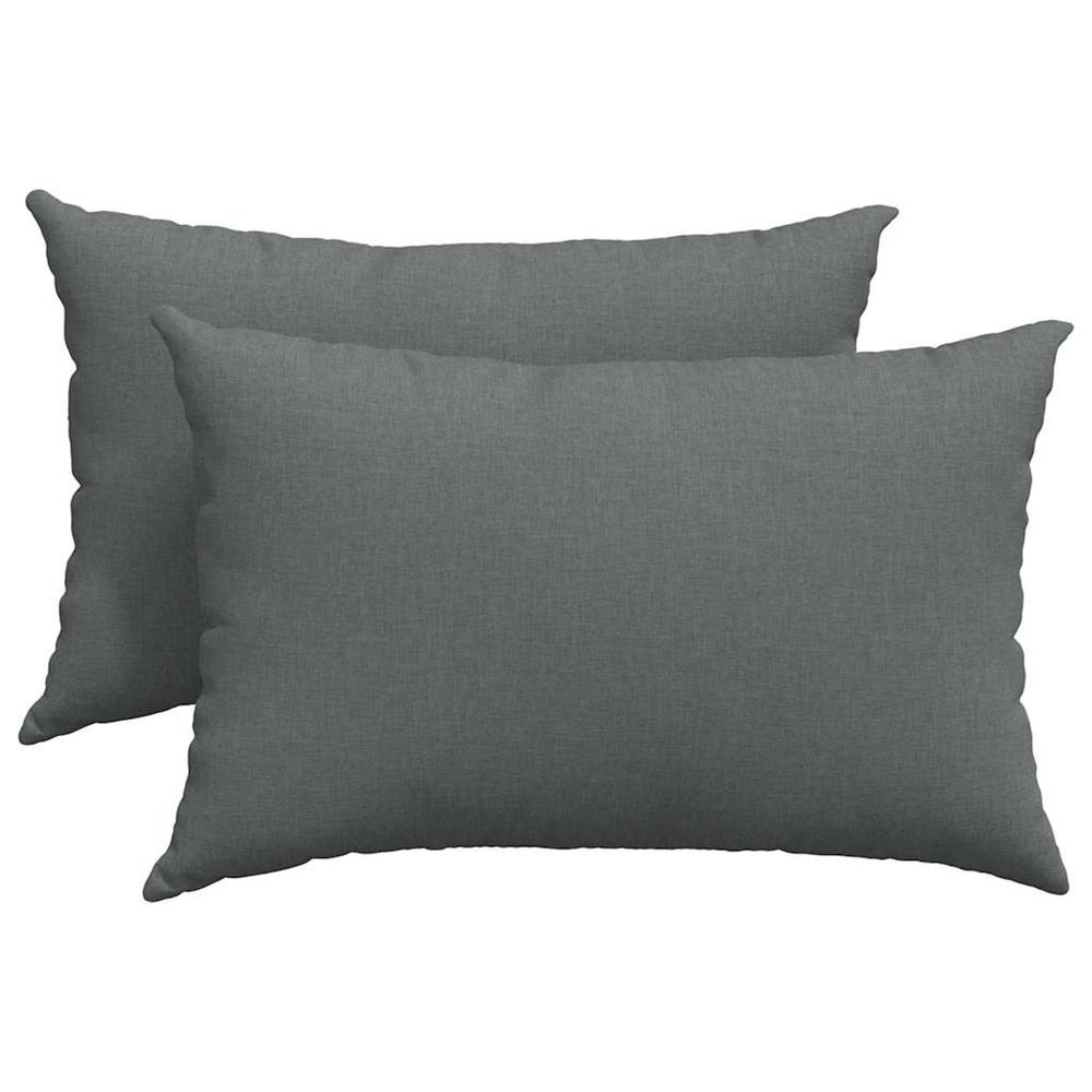 Coussins de canapé 2 pc tissu gris foncé 60 x 40 cm