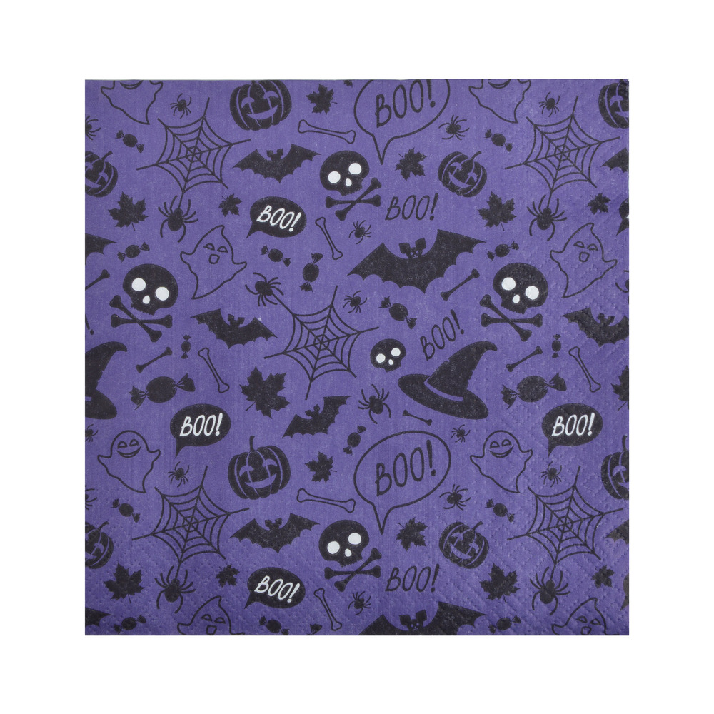 Lot de 20 serviettes en papier motif halloween orange